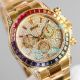 Iced Out Rolex Daytona Yellow Gold Watch Diamond Dial Rainbow Bezel (5)_th.jpg